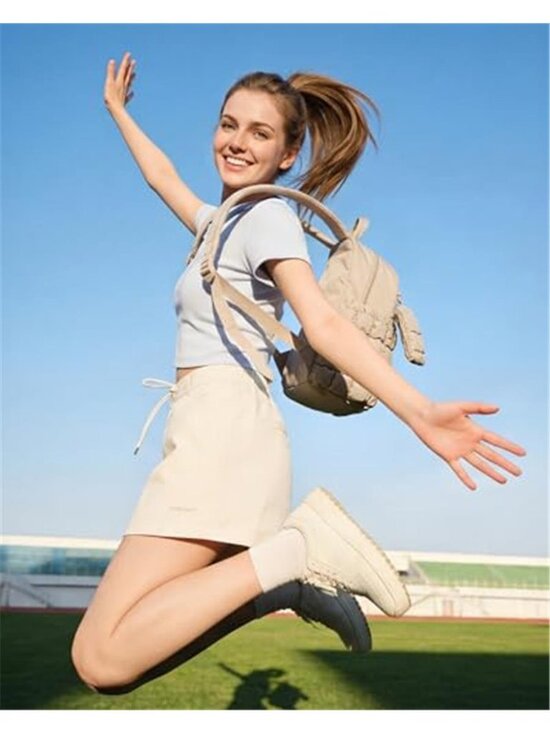 Puffy Checkered Quilted Mini Backpack with Detachable Pouch, Water-Resistant m_6a02e662fe4c6860a5b8774c.jpeg main image 3